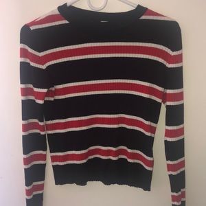 Long sleeve stripped blue red white